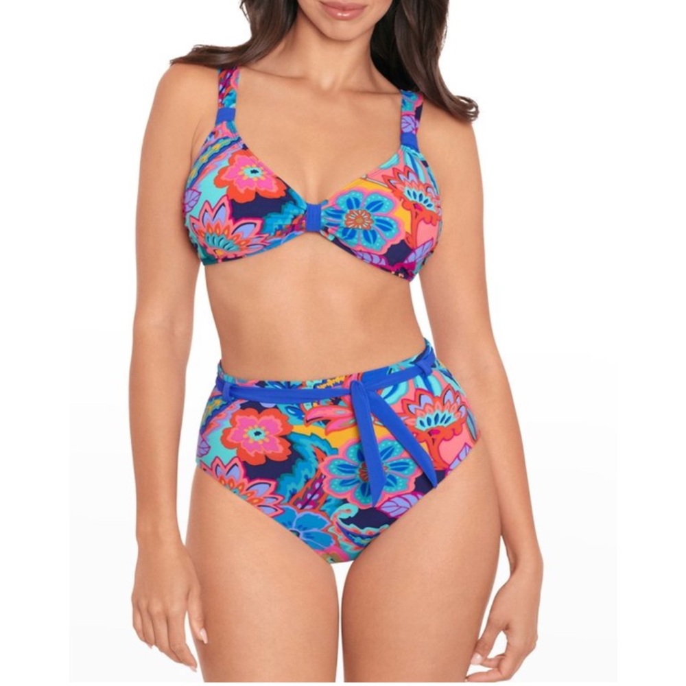 Skinny‎ Dippers Tapestry Cherry Dip Belted Sash Swim Bottom Size Medium